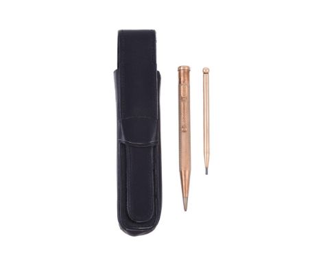
	
		YARD O LETTE, A 9 CARAT GOLD PENCIL 
		LONDON 1962
		With engine turned barrel, initialled reserve, clip stamped Yard O 