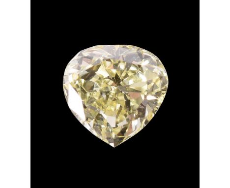 
	
		†&nbsp;AN UNMOUNTED FANCY LIGHT YELLOW DIAMOND
		the modified heart brilliant cut diamond weighing 0.44 carats
		Offered