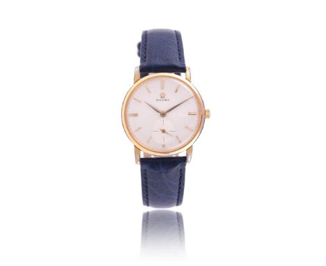 
	
		OMEGA, REF. 14371 3
		BI-COLOUR WRIST WATCH, CIRCA 1958
		Movement: Cal. 501, manual wind, 17 jewels
		Case: Gold plated