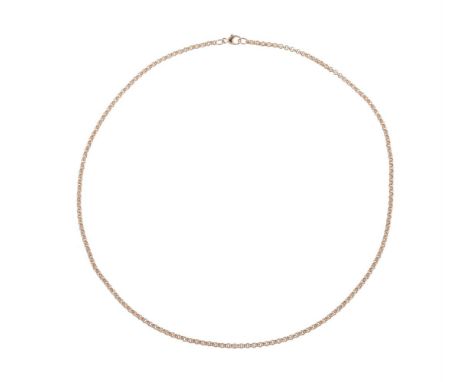 
	
		A 9 CARAT GOLD BELCHER LINK CHAIN
		The belcher link chain to a lobster claw clasp, partial hallmark and common conventi