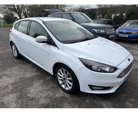 2015 Ford Focus Titanium, 1.0 petrol, manual, 5 door hatchback, reg. no. AK15 LKZ, finished in white with a black cloth inter