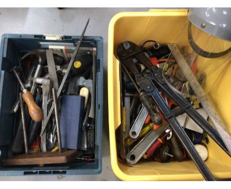 Five boxes of various hand tools and accessories