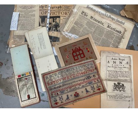 Collection of ephemera, including newspapers covering the 1926 general strike, Boer War, 1930 airship crash, etc, together wi