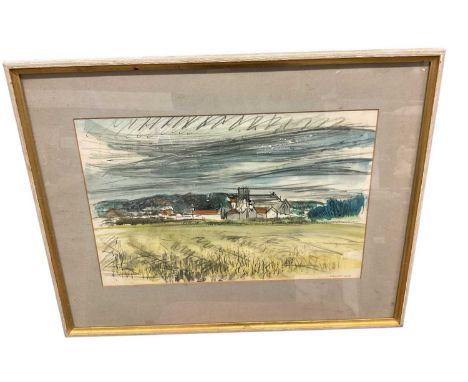 A R Hundlebey, watercolour - Cley, Norfolk, signed, 35 x 50cm, glazed frame