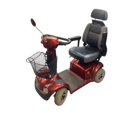 Red mobility scooter with key,cover and chargerThe scooter does not turn on, it comes with charger and key. We are unable to 