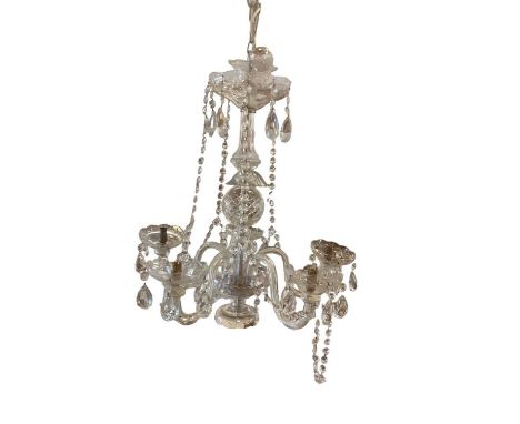Cut glass chandelier with prismatic drops