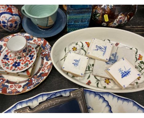 Bargeware teapot, stoneware and other ceramics