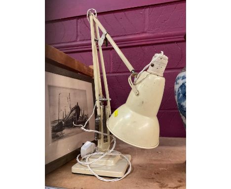 Vintage cream Anglepoise desk lamp by Herbert Terry &amp; Sons.
