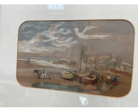 Two 19th century watercolours, including one of a harbour signed 'M. Smith' and dated 1869, 35.5cm x 22cm, the other showing 