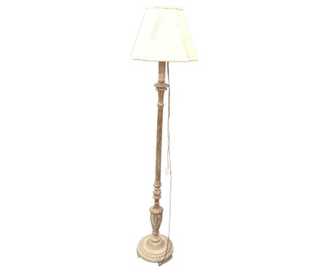 Painted standard lamp with shade