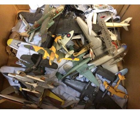 Model aircraft part constructed wooden kit (no engine), plus other constructed aircraft kits (1box)