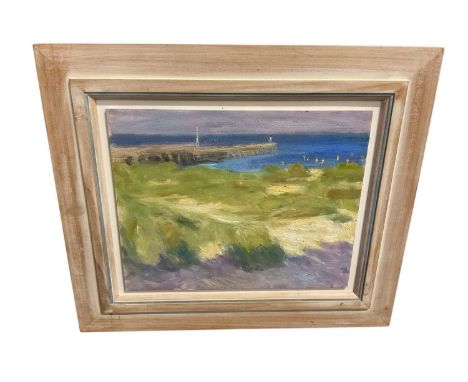 Graham Giles (b. 1942) oil on board - Walberswick, titled to label verso, 31 x 38cm, framed 