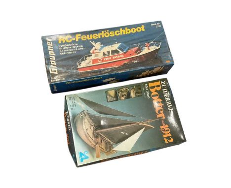 Graupner radio controlled patrol boat in box and a Zuiderzee scale model boat in box, (2)