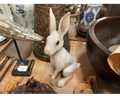 Brian Andrew Raku ceramic model of a seated hareGood original condition