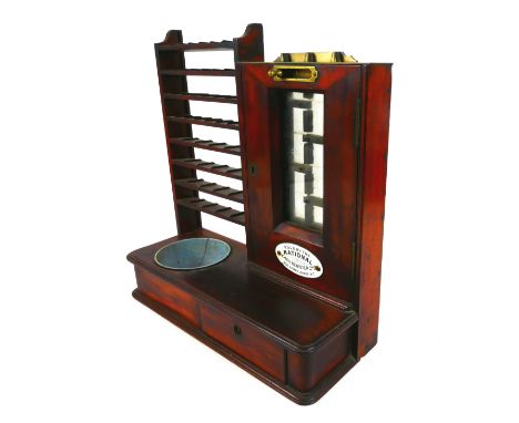 A Victorian mahogany National Cash Register gold coin changer, designed by John Cox, to the left eight shelves with dividers 