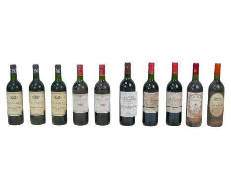 Vintage wine: a mixed parcel of Saint-Emilion red wine, comprising three bottles Barton & Guestier 1986, two bottles of Chate