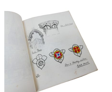 A 19th century sketch book of 'Churches round Ketton Rutlandshire', with over 30 pencil and pen and ink sketches, paper size 