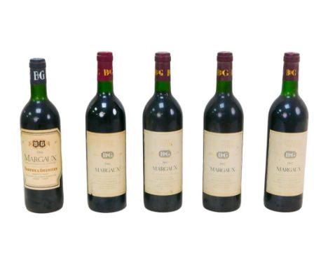Vintage wine: five bottles of Barton & Guestier Margaux, one 1984, one 1986, three from 1987. (5) 