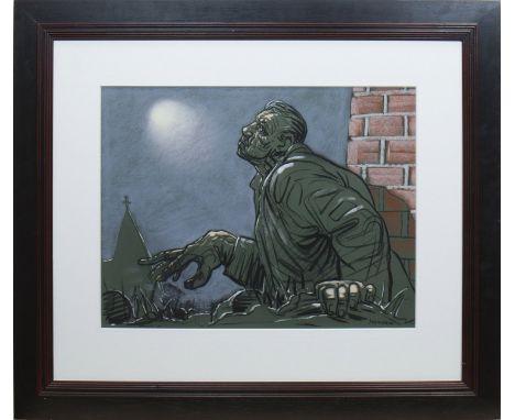 * PETER HOWSON OBE,MOONLIT GAZE pastel on paper, signed 45cm x 59cmMounted, framed and under glass.