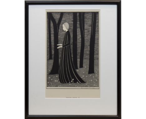 * HANNAH FRANK (SCOTTISH 1908 - 2008),WOMAN AND TREESlithograph, signed in pencil34cm x 23cmMounted, framed and under glass.N