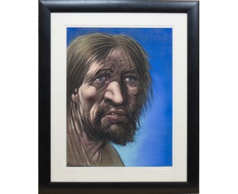 * PETER HOWSON OBE,DESPONDENT pastel on paper, signed and dated '0960cm x 45cmMounted, framed and under glass