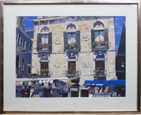 * JENNIFER IRVINE RSW RGI,CAMPIELLO DE L'ANCONETAmixed media on paper, signed58cm x 80cm Mounted, framed and under glass. Not