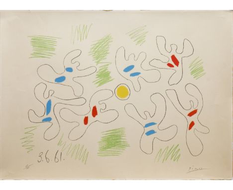 * PABLO PICASSO (SPANISH 1881 - 1973), FOOTBALL (1961),lithograph on Arches paper, hand signed and numbered 40/200 in pencil,