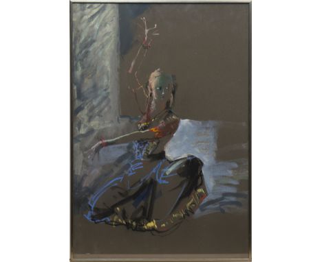 * JEAN B MARTIN RSW,INDIAN DANCER 2pastel on paper, signed61cm x 42cmFramed and under glass.Note: Jean B Martin was born in G