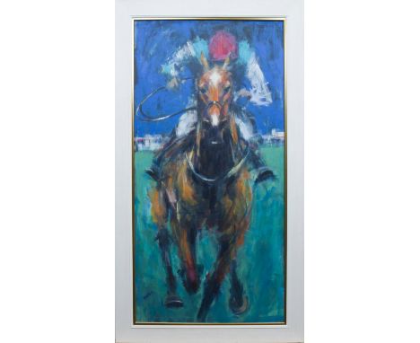 * ALASDAIR BANKS,FRANKELoil on canvas, signed, further signed, titled and dated 2012 verso122cm x 61cmFramedNote: Alasdair st