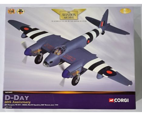 Corgi "Aviation Archive", a boxed 1:32 scale AA34602 (D-Day 60th Anniversary) DH Mosquito PR XVI - NS502. Although not checke