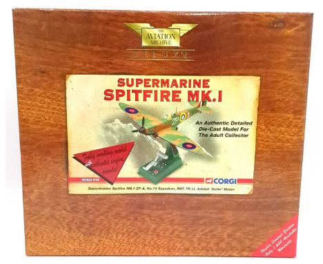 Corgi "Aviation Archive" a boxed 1/32 scale AA33907 (fully working model series) Super Marine Spitfire Mk.1 - ZP-A No.74 Squa