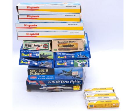 Frog, Monogram, Airfix, Revell and similar a boxed 1:72 scale group of aircraft model kits, to include; Kangnam No.4000 - MIG