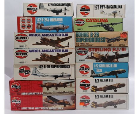 Airfix a boxed 1:72 scale group of military aircraft model kits, to include; 7001-4 Boeing B-29 Superfortress, 05007-6 - Cata