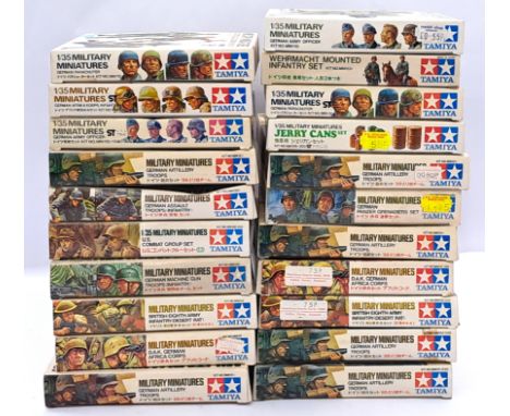 Tamiya a boxed 1:35 scale infantry figure group (see photo for set names). Conditions appear Good to Good Plus (unchecked for