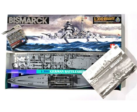 Tamiya, a boxed 1:350 scale No.78013 German Battleship "Bismarck". Although unchecked for completeness it appears unbuilt and