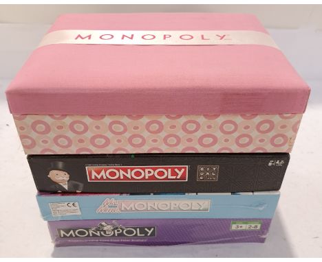 Hasbro, a boxed Group of Cosmetics &amp; Similar Monopoly Themed Sets. Although unchecked for completeness condition appears 