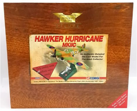 Corgi "Aviation Archive" a boxed 1/32 scale AA35507 (fully working model series) Deluxe Hawker Hurricane MK.IIC with battery 