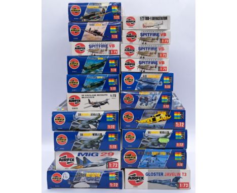 Airfix a group of 1:72 scale military aircraft model kits (see photo for model names). Conditions generally appear Good to Go