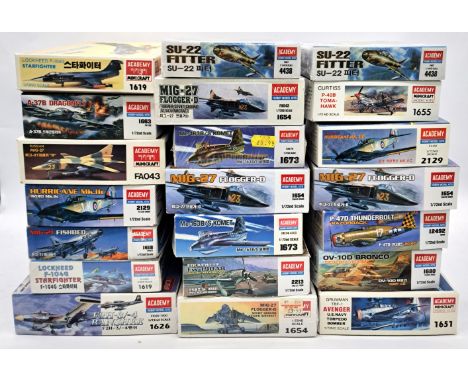 Academy, a boxed mainly 1:72 scale plastic kit group comprising mainly of military aircraft to include 1619 Lockheed F-104G S