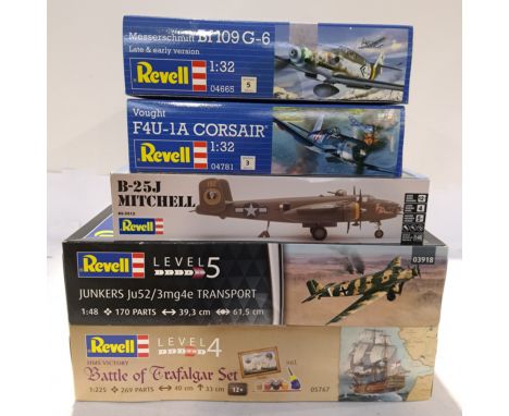 Revell, a boxed Group of Mixed Scale Model Kits. Includes 03918 Junkers Ju52/3mg4e Transport with others. Although unchecked 