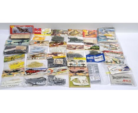 Airfix, Frog and similar a bagged and carded 1:72 scale group of mainly military vehicles/aircrafts model kits, to include; F