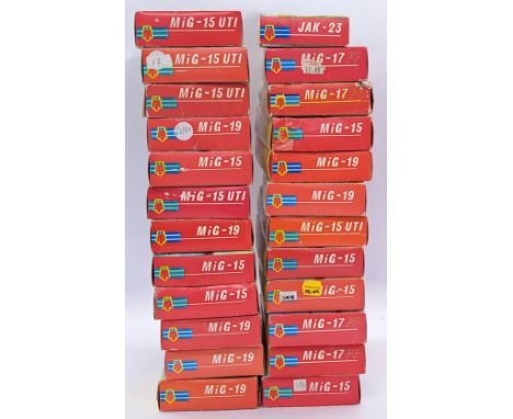 Kovozavody Prostejov a boxed 1:72 scale group of aircraft model kits, to include; MiG-15 UTI, JAK-23, as well as others. Cond