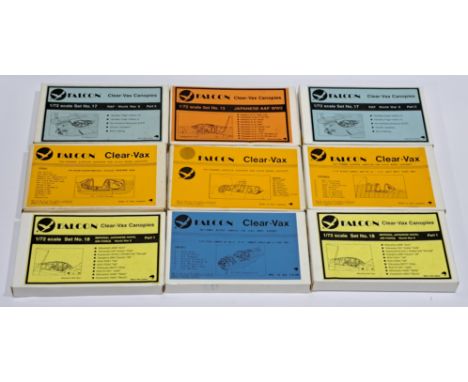 Falcon Clear Vax Canopies a boxed 1:72 scale group of military aircraft vac formed models, to include;No.13 - Japanese AAF WW