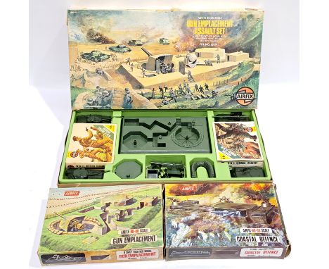 Airfix - HO/OO Scale Playsets: Gun Emplacement Assault Set, 2nd Issue [1974], all vehicles and accessories present (Germany I