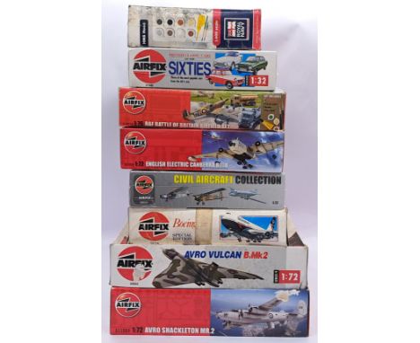 Airfix a boxed mixed scale group of military and civilian vehicles/aircrafts, to include; 08009 - Civil Aircraft Group, A5001
