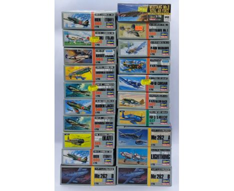 Hasagawa a boxed 1:72 scale group of military aircraft model kits, to include; 503:500 - Kawasaki Ki-61-I Hien (Tony), Curtis