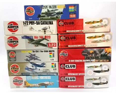 Airfix Military Plastic Kits, a boxed group of 1:72 &amp; 1:48 scale military aircraft group to include A05702 D-Day Coastal 