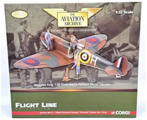 Corgi "Aviation Archive" 1:32 Scale US33906 (Flight Line Collection) Spitfire Mk IA Flight Sergeant George "Grumpy" Unwin com
