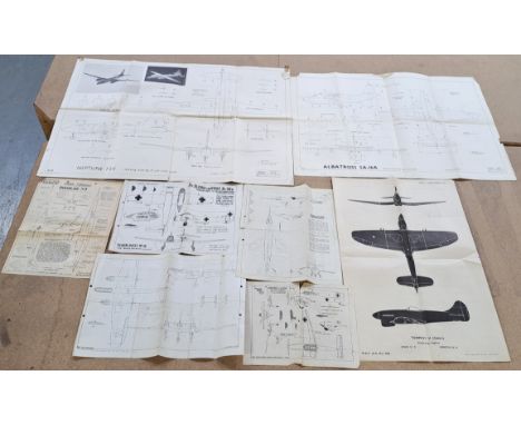 A large collection of aircraft model kits plans/paper works to include brands, Veron, Skycraft and ATP, comprising of mostly 