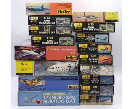 Heller a boxed 1:72 scale group of aircraft model kits, to include; 80381 - L-749 "PAA" Constellation, as well as others. Con
